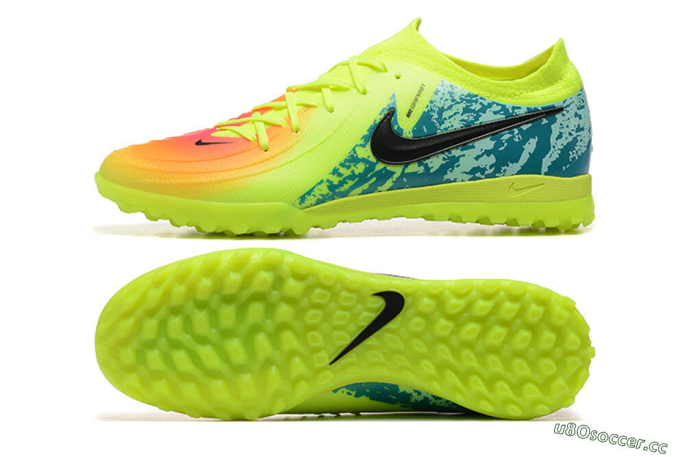 Men's Nike Phantom GX 2 Elite TF Artificial Turf Low-Tops Football Shoes - Yellow/Green/Black 1