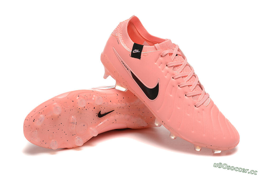 Men's Nike Tiempo Legend 10 Elite FG Firm Ground Low-Tops Football Boots - Pink/Black 4