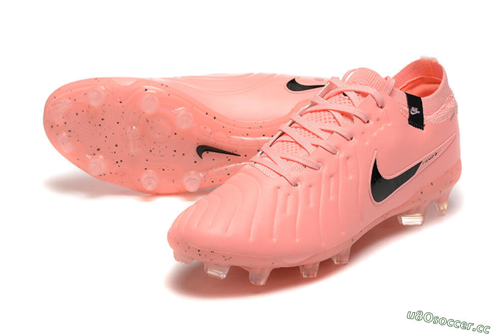 Men's Nike Tiempo Legend 10 Elite FG Firm Ground Low-Tops Football Boots - Pink/Black 3