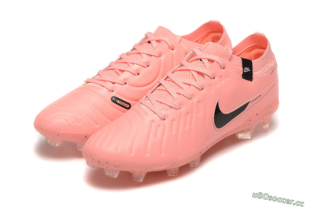 Men's Nike Tiempo Legend 10 Elite FG Firm Ground Low-Tops Football Boots - Pink/Black 5