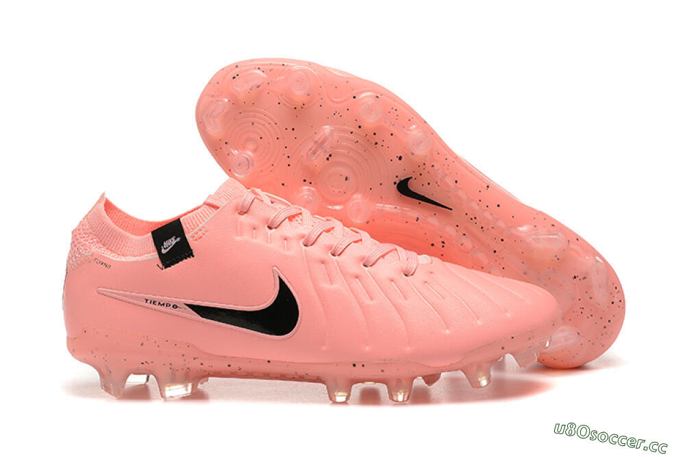 Men's Nike Tiempo Legend 10 Elite FG Firm Ground Low-Tops Football Boots - Pink/Black 2