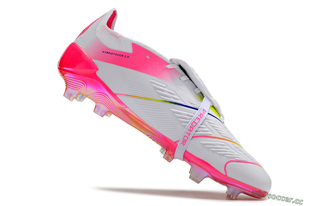 Men's Adidas Predator Accuracy+ Laceless FG Firm Ground Low-Tops Football Boots - White/Pink/Purple 4