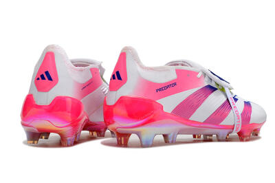 Men's Adidas Predator Accuracy+ Laceless FG Firm Ground Low-Tops Football Boots - White/Pink/Purple