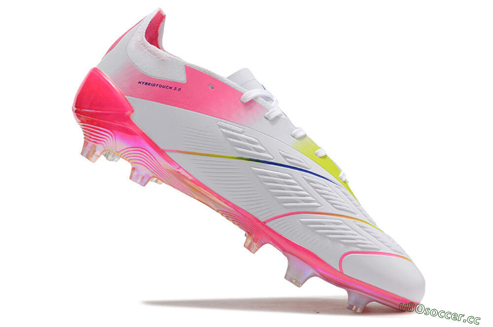 Men's Adidas Predator Accuracy Elite FG Firm Ground Low-Tops Football Boots - White/Pink/Purple 4