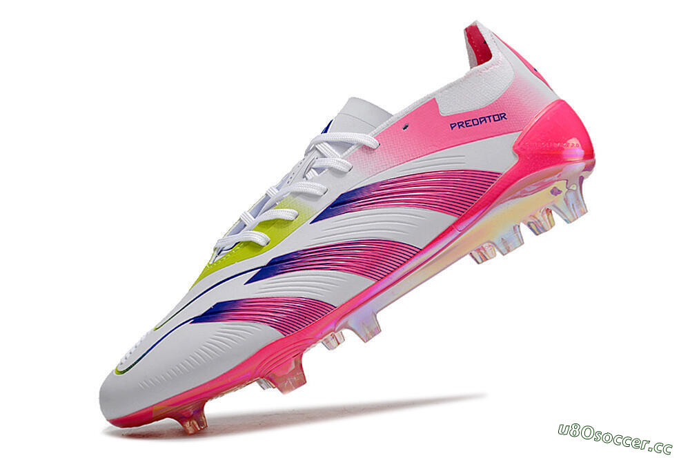 Men's Adidas Predator Accuracy Elite FG Firm Ground Low-Tops Football Boots - White/Pink/Purple 5