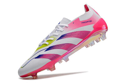 Men's Adidas Predator Accuracy Elite FG Firm Ground Low-Tops Football Boots - White/Pink/Purple