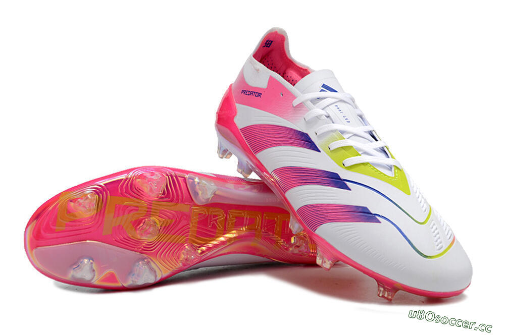 Men's Adidas Predator Accuracy Elite FG Firm Ground Low-Tops Football Boots - White/Pink/Purple 3