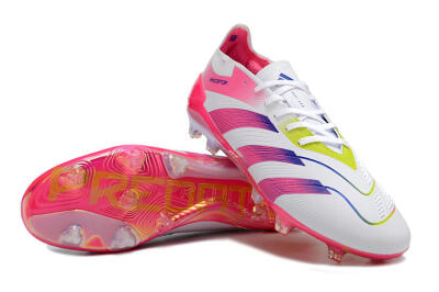 Men's Adidas Predator Accuracy Elite FG Firm Ground Low-Tops Football Boots - White/Pink/Purple