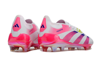Men's Adidas Predator Accuracy Elite FG Firm Ground Low-Tops Football Boots - White/Pink/Purple