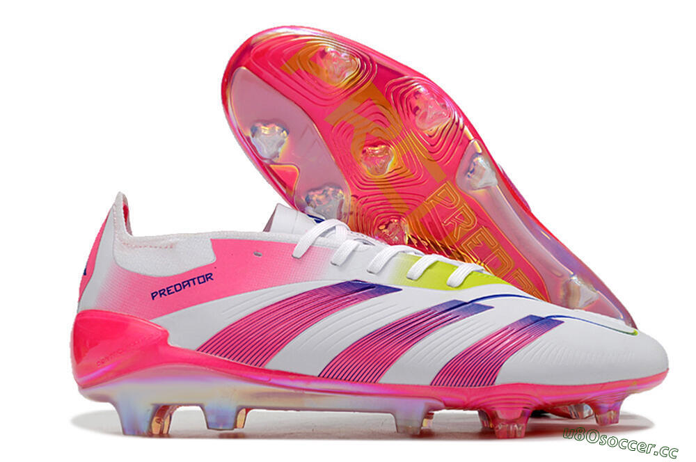 Men's Adidas Predator Accuracy Elite FG Firm Ground Low-Tops Football Boots - White/Pink/Purple 2