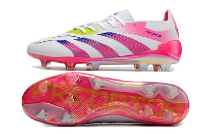 Men's Adidas Predator Accuracy Elite FG Firm Ground Low-Tops Football Boots - White/Pink/Purple