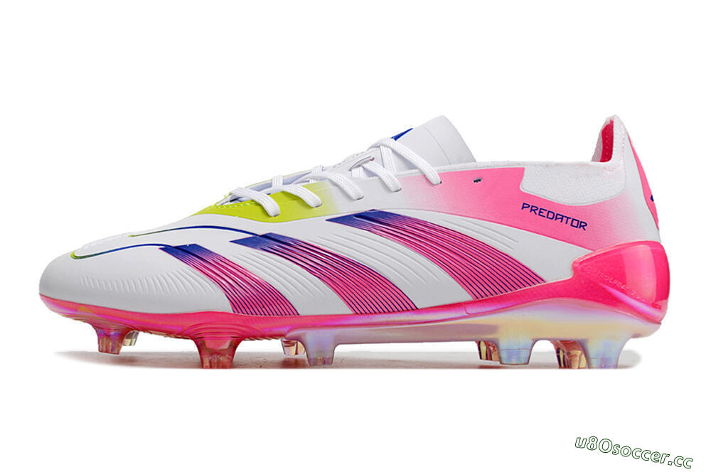Men's Adidas Predator Accuracy Elite FG Firm Ground Low-Tops Football Boots - White/Pink/Purple 0