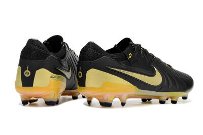 Men's Nike Tiempo Legend 10 Elite FG Firm Ground Low-Tops Football Boots - Black/Gold