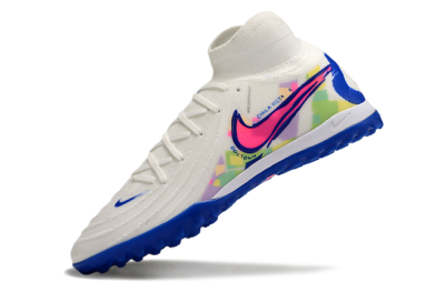 Men's Nike Phantom GX 2 Luna Elite TF Artificial Turf High-Tops Football Shoes - White/Blue/Pink