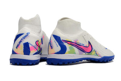 Men's Nike Phantom GX 2 Luna Elite TF Artificial Turf High-Tops Football Shoes - White/Blue/Pink
