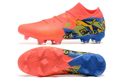 Men's Puma Future Ultimate FG Firm Ground Low-Tops Football Boots - Red/Blue/Yellow
