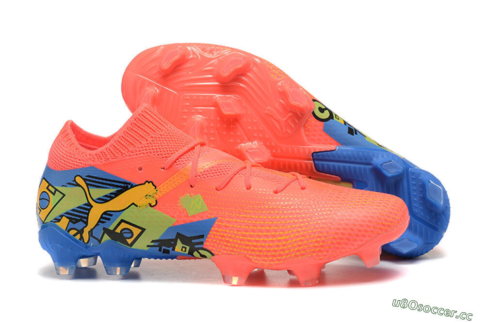 Men's Puma Future Ultimate FG Firm Ground Low-Tops Football Boots - Red/Blue/Yellow 2