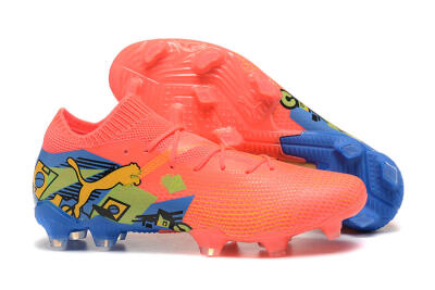 Men's Puma Future Ultimate FG Firm Ground Low-Tops Football Boots - Red/Blue/Yellow