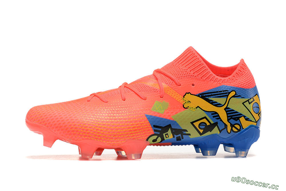 Men's Puma Future Ultimate FG Firm Ground Low-Tops Football Boots - Red/Blue/Yellow 0