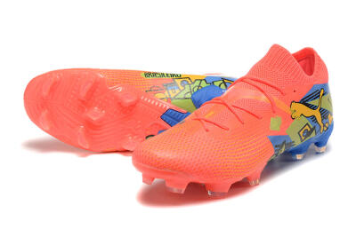 Men's Puma Future Ultimate FG Firm Ground Low-Tops Football Boots - Red/Blue/Yellow