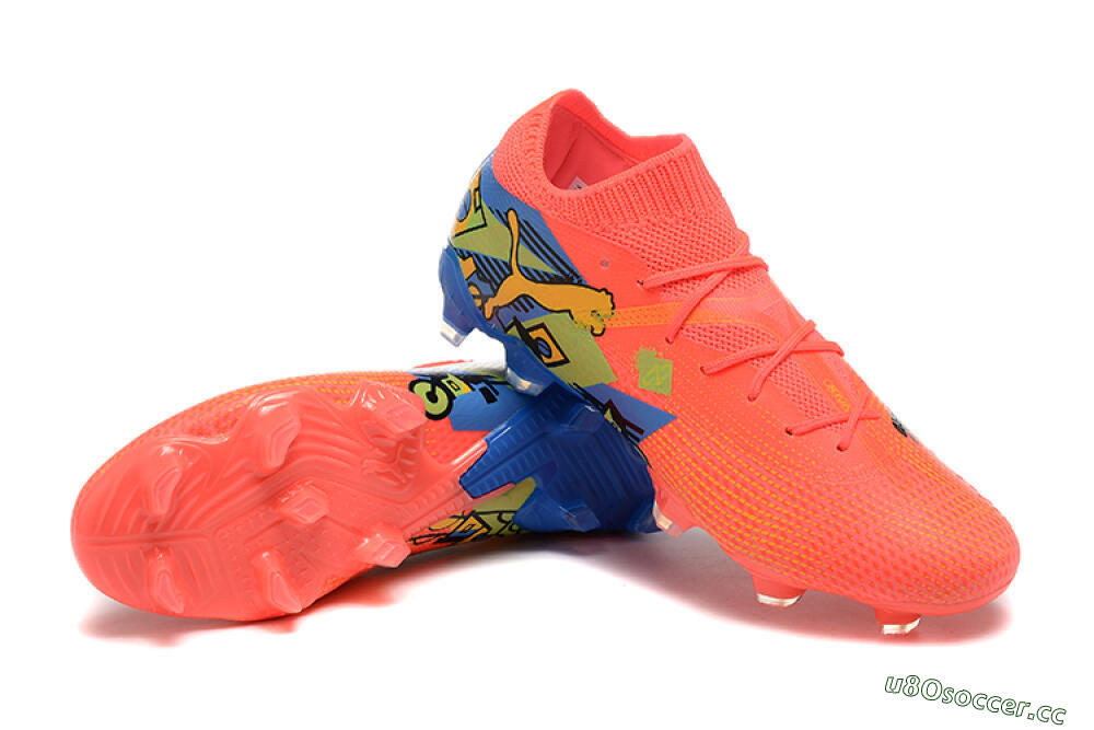Men's Puma Future Ultimate FG Firm Ground Low-Tops Football Boots - Red/Blue/Yellow 4