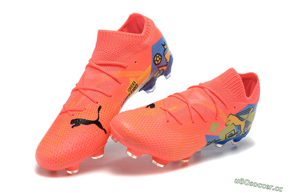 Men's Puma Future Ultimate FG Firm Ground Low-Tops Football Boots - Red/Blue/Yellow 6