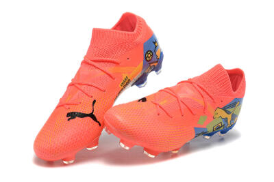 Men's Puma Future Ultimate FG Firm Ground Low-Tops Football Boots - Red/Blue/Yellow