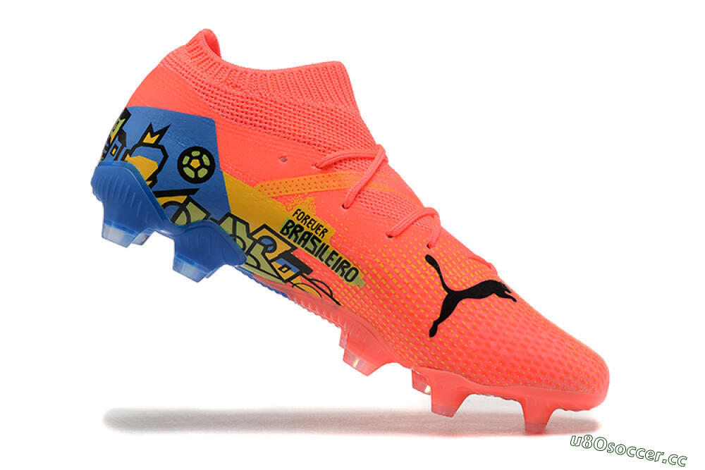 Men's Puma Future Ultimate FG Firm Ground Low-Tops Football Boots - Red/Blue/Yellow 7