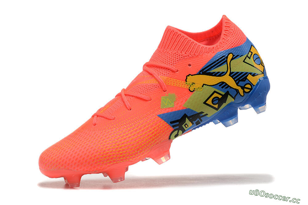 Men's Puma Future Ultimate FG Firm Ground Low-Tops Football Boots - Red/Blue/Yellow 8