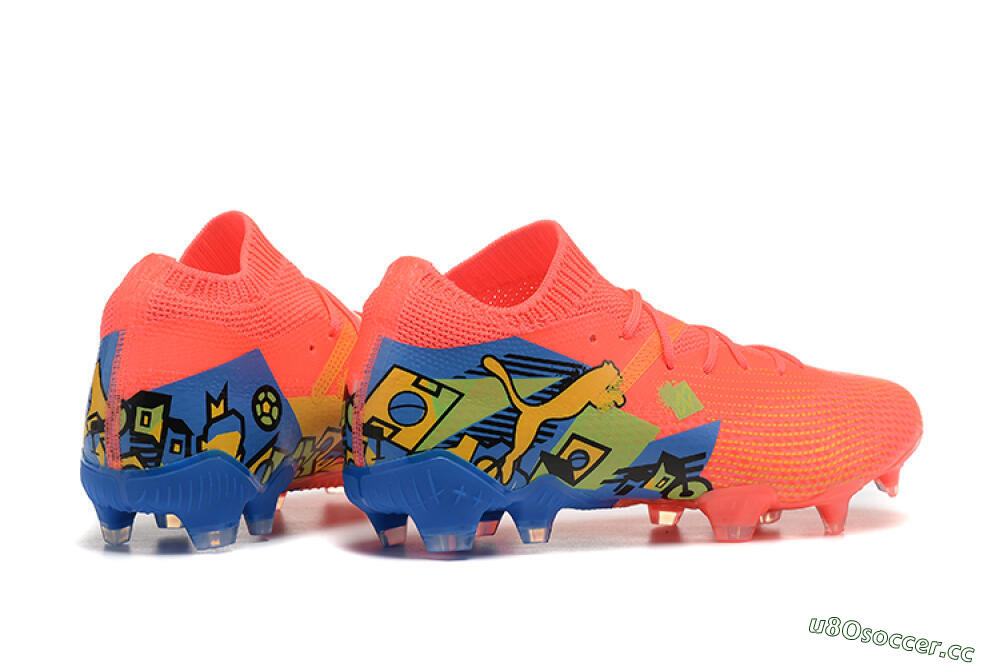 Men's Puma Future Ultimate FG Firm Ground Low-Tops Football Boots - Red/Blue/Yellow 9