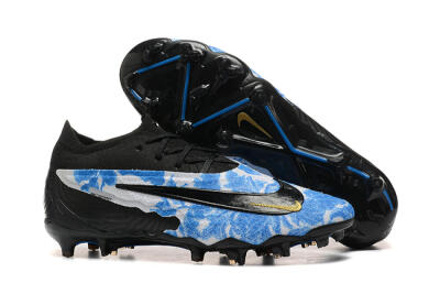 Men's Nike Phantom GX Elite FG Firm Ground Low-Tops Football Boots - Blue/Grey/Black/Gold