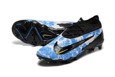 Men's Nike Phantom GX Elite FG Firm Ground Low-Tops Football Boots - Blue/Grey/Black/Gold