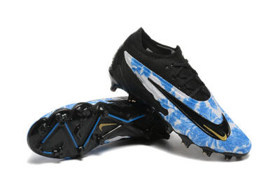 Men's Nike Phantom GX Elite FG Firm Ground Low-Tops Football Boots - Blue/Grey/Black/Gold
