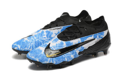 Men's Nike Phantom GX Elite FG Firm Ground Low-Tops Football Boots - Blue/Grey/Black/Gold