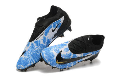 Men's Nike Phantom GX Elite FG Firm Ground Low-Tops Football Boots - Blue/Grey/Black/Gold