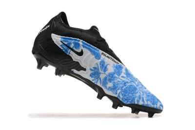Men's Nike Phantom GX Elite FG Firm Ground Low-Tops Football Boots - Blue/Grey/Black/Gold