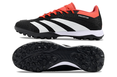 Men's Adidas Predator 24 Elite TF Artificial Turf Low-Tops Football Shoes - Black/White/Red