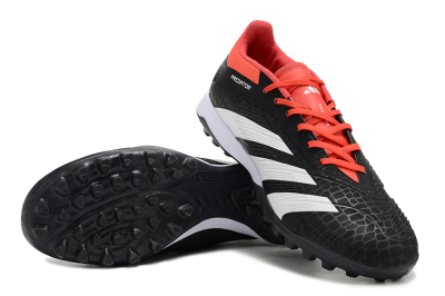 Men's Adidas Predator 24 Elite TF Artificial Turf Low-Tops Football Shoes - Black/White/Red