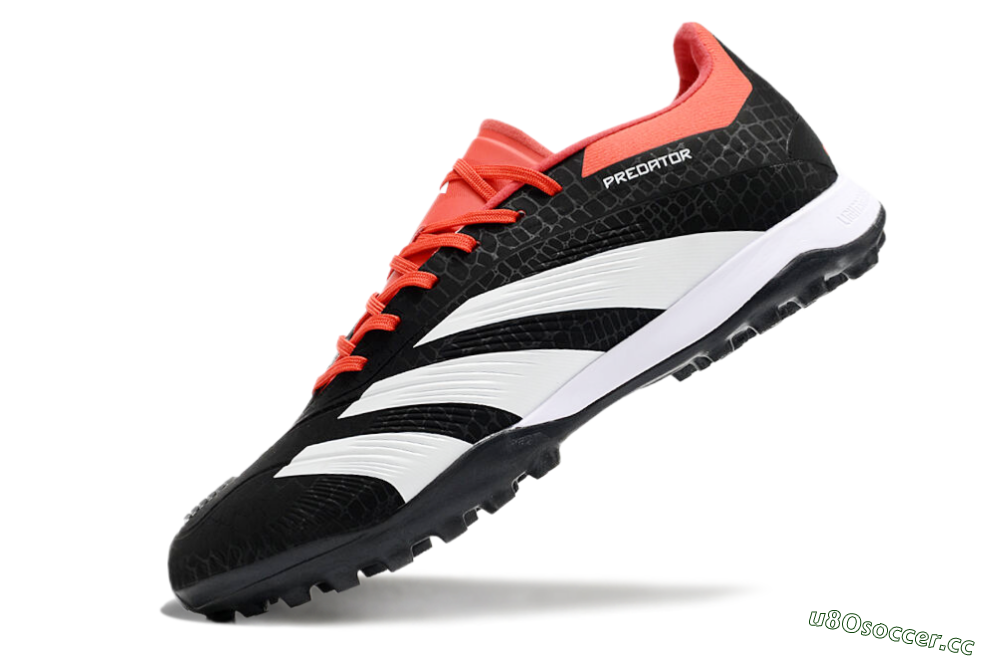 Men's Adidas Predator 24 Elite TF Artificial Turf Low-Tops Football Shoes - Black/White/Red 5