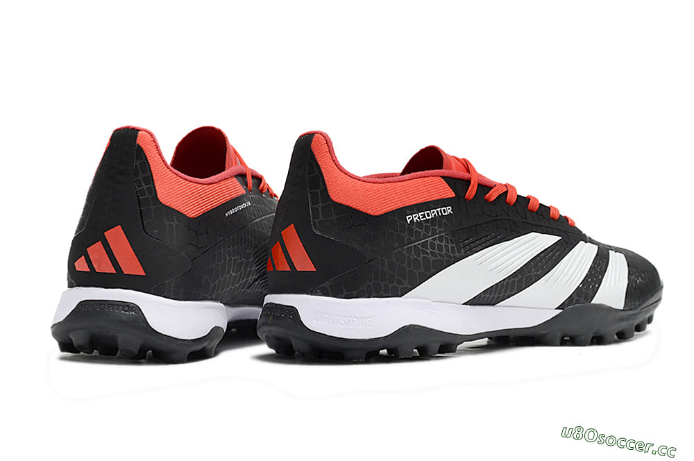 Men's Adidas Predator 24 Elite TF Artificial Turf Low-Tops Football Shoes - Black/White/Red 6
