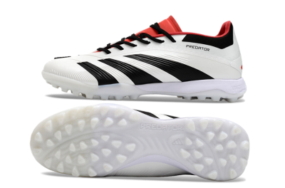 Men's Adidas Predator 24 Elite TF Artificial Turf Low-Tops Football Shoes - White/Black/Red