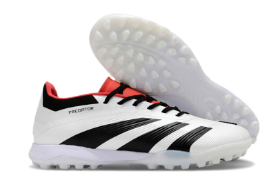 Men's Adidas Predator 24 Elite TF Artificial Turf Low-Tops Football Shoes - White/Black/Red
