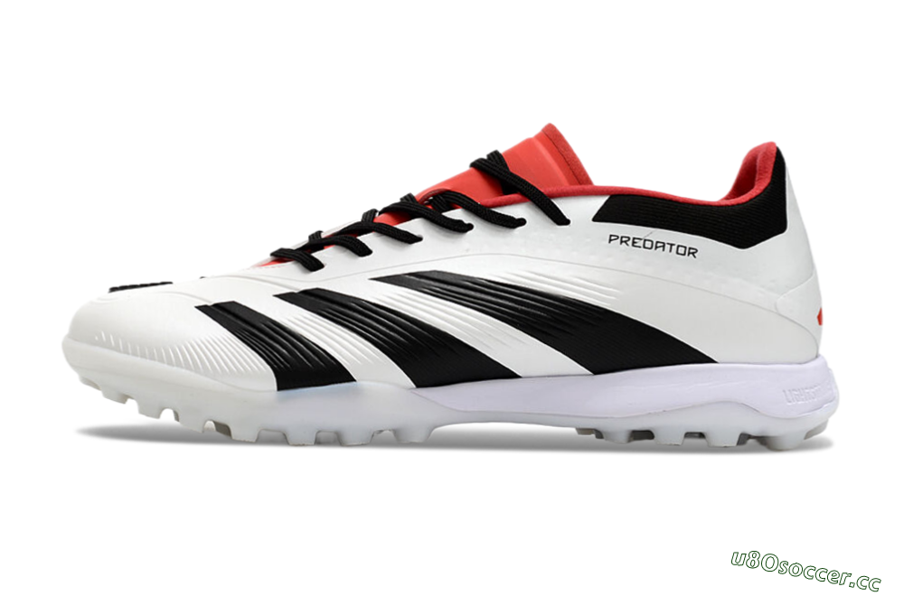 Men's Adidas Predator 24 Elite TF Artificial Turf Low-Tops Football Shoes - White/Black/Red 0
