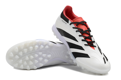 Men's Adidas Predator 24 Elite TF Artificial Turf Low-Tops Football Shoes - White/Black/Red