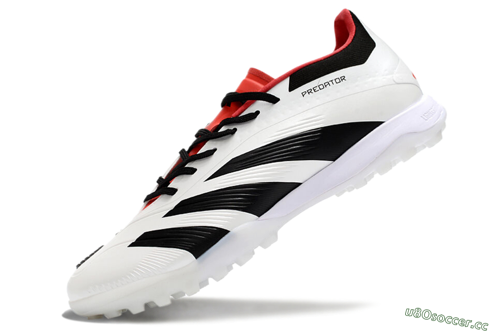 Men's Adidas Predator 24 Elite TF Artificial Turf Low-Tops Football Shoes - White/Black/Red 5