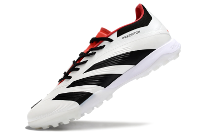 Men's Adidas Predator 24 Elite TF Artificial Turf Low-Tops Football Shoes - White/Black/Red