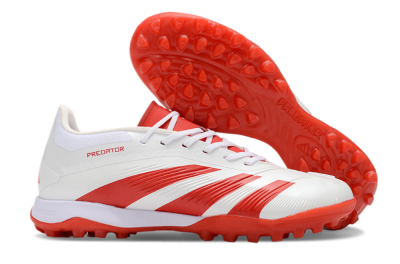Men's Adidas Predator 24 Elite TF Artificial Turf Low-Tops Football Shoes - Beige/Red/White