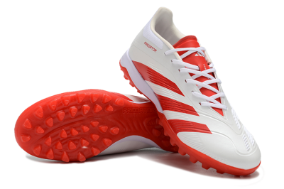 Men's Adidas Predator 24 Elite TF Artificial Turf Low-Tops Football Shoes - Beige/Red/White