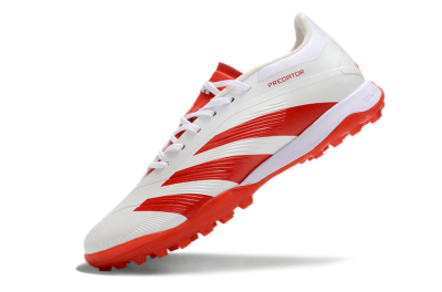 Men's Adidas Predator 24 Elite TF Artificial Turf Low-Tops Football Shoes - Beige/Red/White
