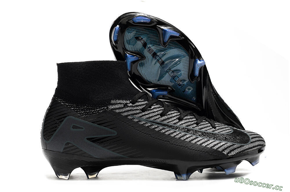 Men's Nike Air Zoom Mercurial Superfly 10 Elite FG Firm Ground High-Tops Football Boots - Black/Jade/Blue 2